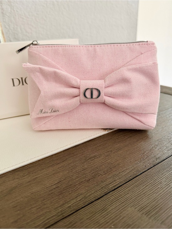 Dior Handbags - Dior Light Pink Bow Cosmetic Pouch with CD Accent